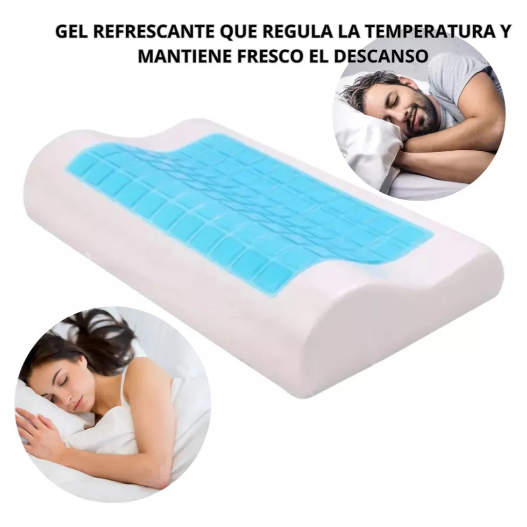 Almohada Cervical Tecnología Viscoelástica de Gel con Espuma de Memoria.