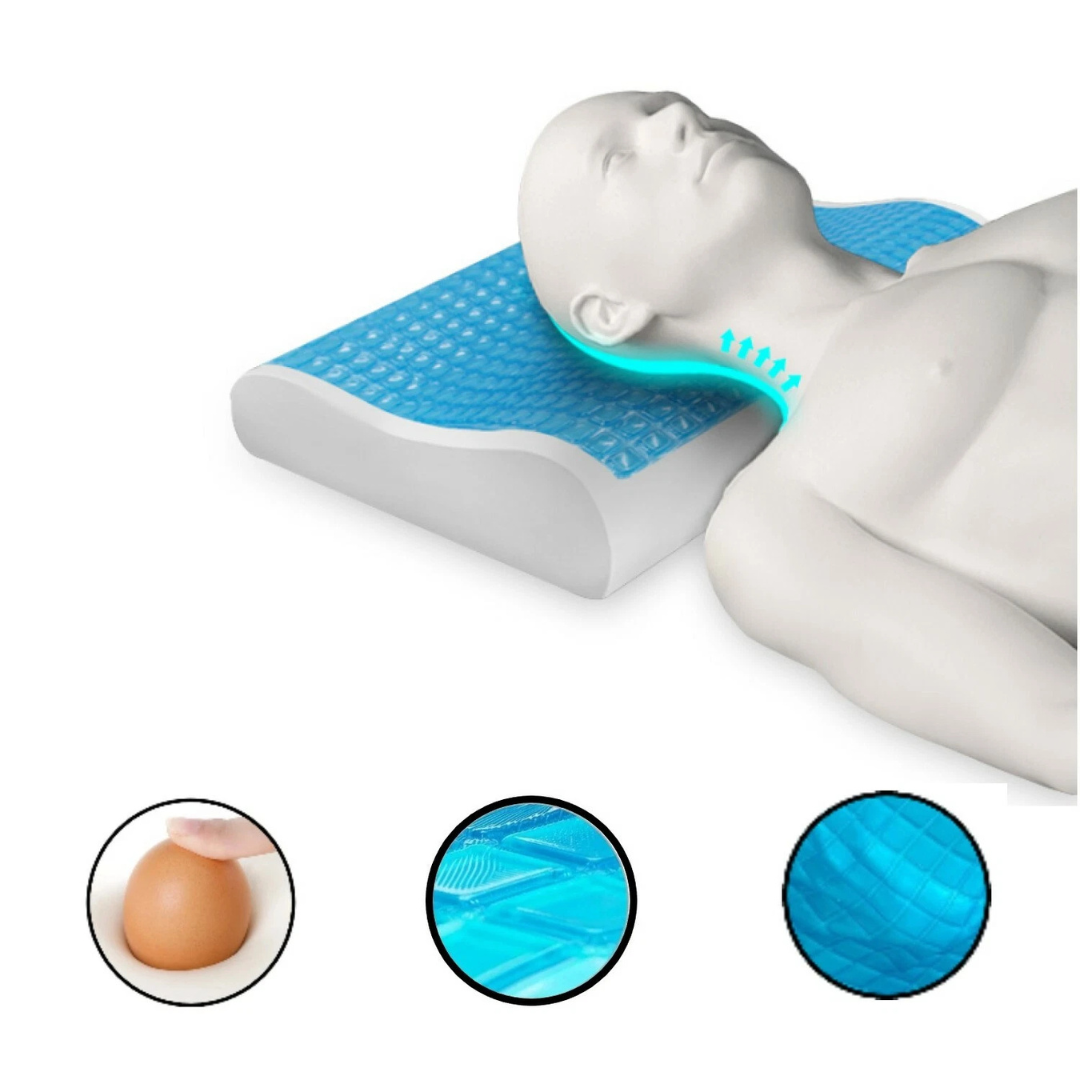 Almohada Cervical Tecnología Viscoelástica de Gel con Espuma de Memoria.